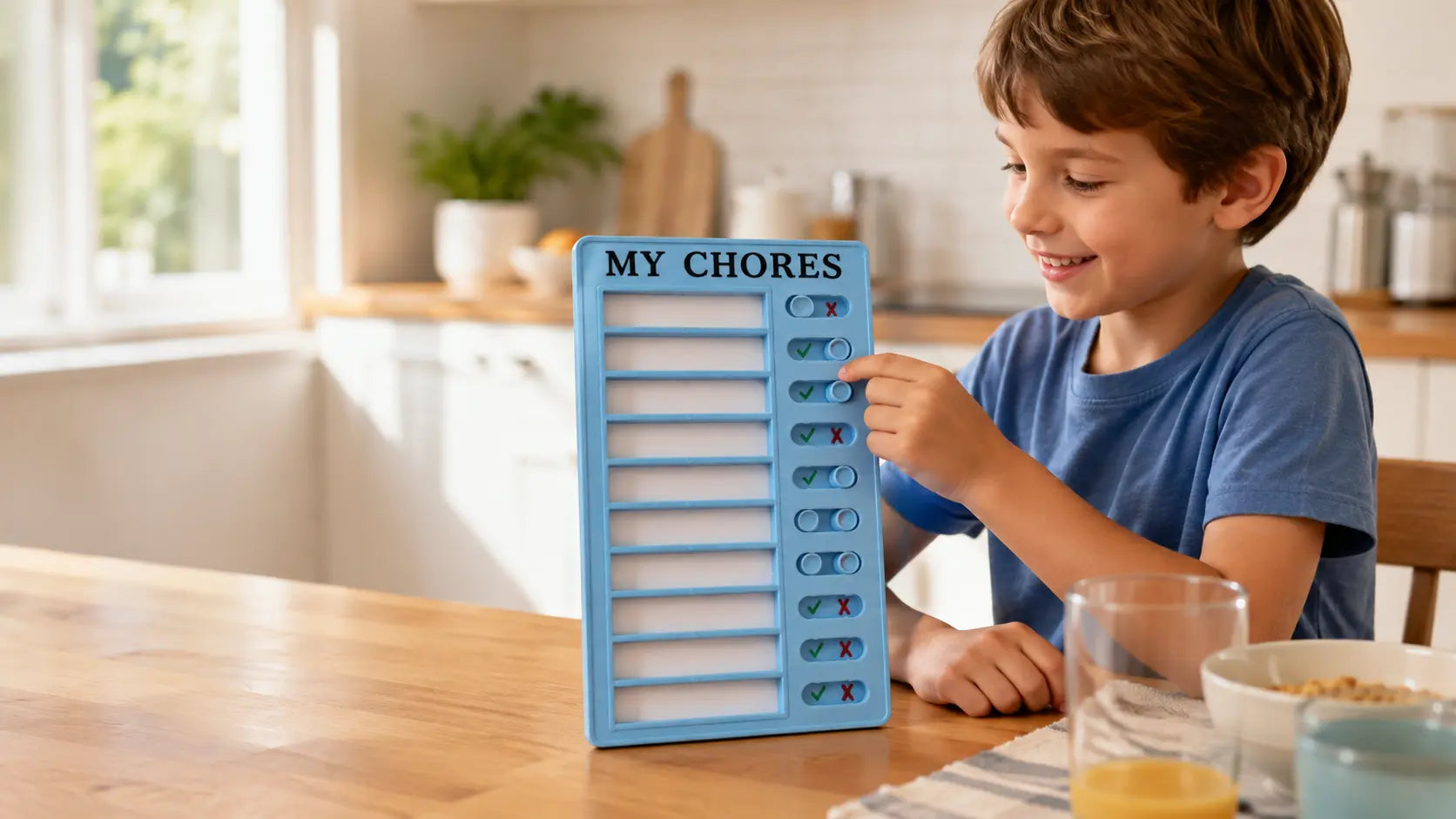 Enfant faisant glisser un curseur